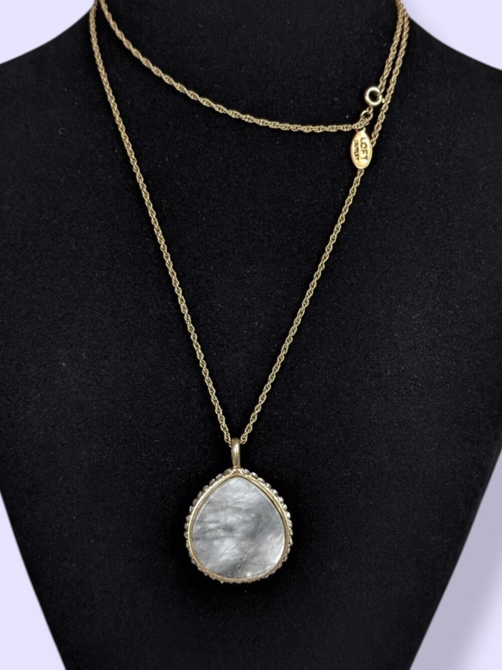 (2/$20) Loft Outlet Rhinestone Tear Pendant Necklace